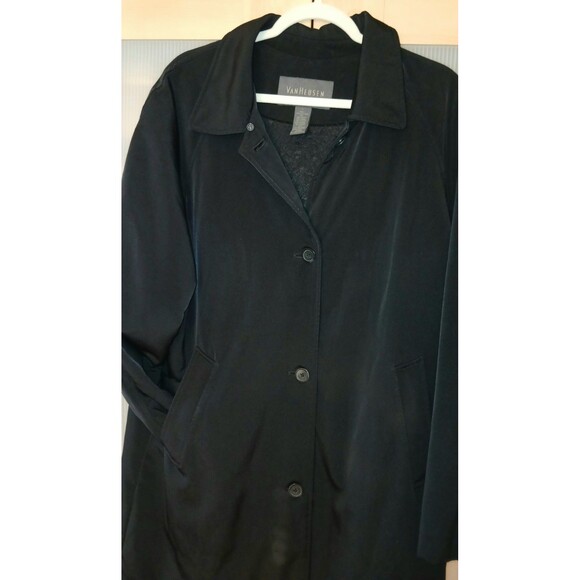 Van Heusen Women's Classic Black Jacket LARGE Mid-Length Oversized Mid-Weight - Picture 3 of 8